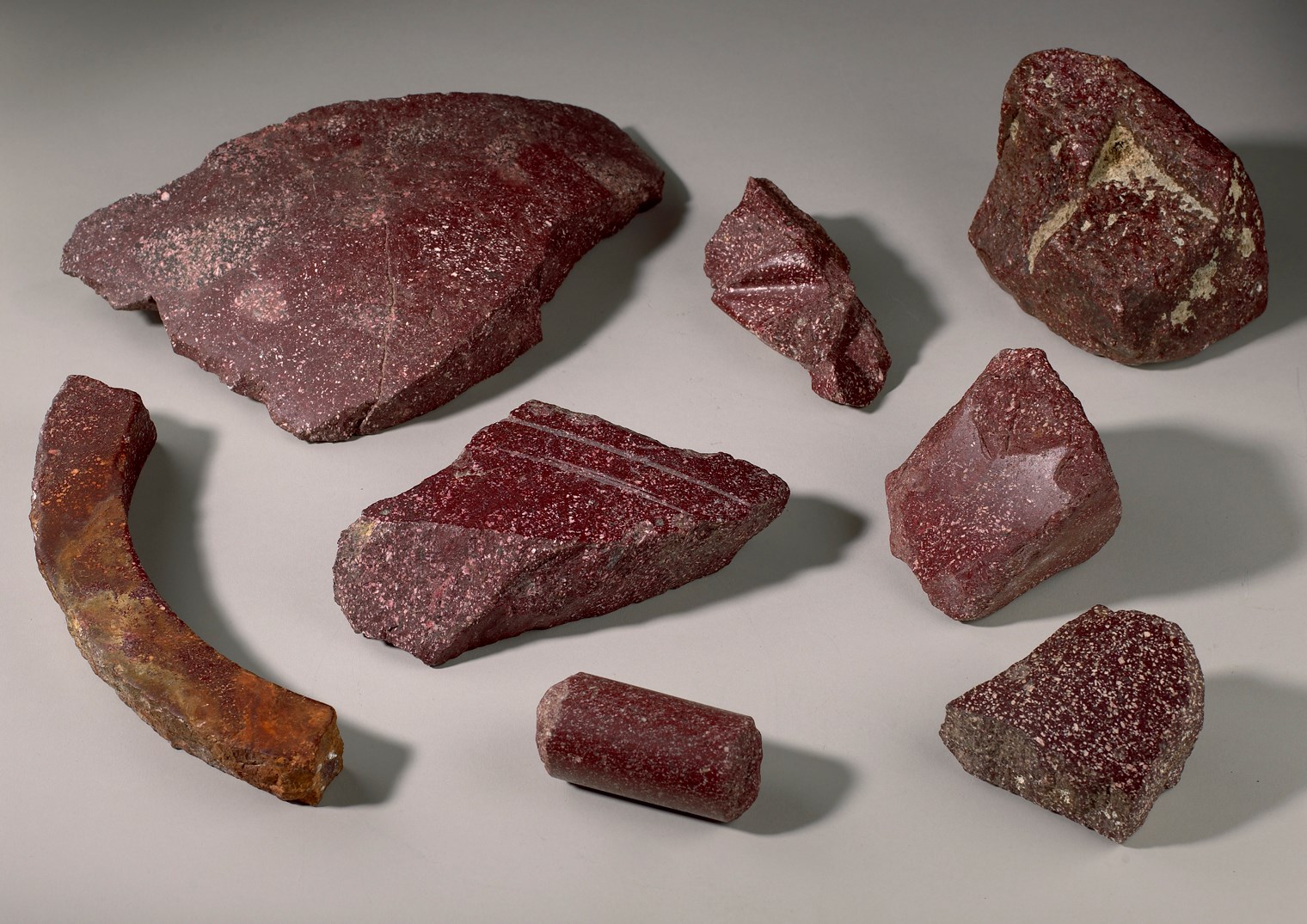 46. Collection of Imperial Porphyry Fragments, including Architectural Elements and Paving